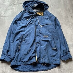 Sperry Top Sider Men's Medium Full Zip Light Rain Jacket With Hood Boating